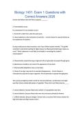 Biology 1407- Exam 1 Questions with Correct Answers 2026