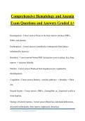 Comprehensive Hematology and Anemia Exam Questions and Answers Graded A&plus;