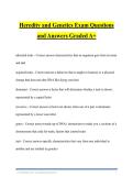 Heredity and Genetics Exam Questions and Answers Graded A&plus;