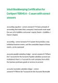 Intuit Bookkeeping Certification for Certiport TERMS A &ndash; C exam with correct answers