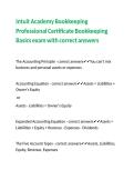 Intuit Academy Bookkeeping Professional Certificate Bookkeeping Basics exam with correct answers