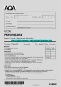 AQA GCSE PSYCHOLOGY PAPER 2 QUESTIONS MAY 2025