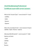 Intuit Bookkeeping Professional Certificate exam with correct answers