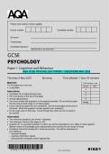 AQA GCSE PSYCHOLOGY PAPER 1 QUESTIONS MAY 2025