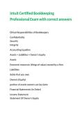 Intuit Certified Bookkeeping Professional Exam with correct answers 