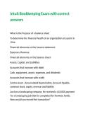 Intuit Bookkeeping Exam with correct answers