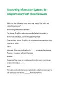 Accounting Information Systems&comma; 3e - Chapter 5 exam with correct answers