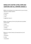 NUR166 ECPI CHAPTER 32 FINAL PAPER 2026 QUESTIONS AND FULL ANSWERS GRADED A&plus;