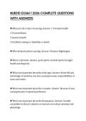 NUR210 EXAM 1 2026 COMPLETE QUESTIONS WITH ANSWERS