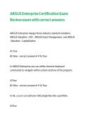 ARGUS Enterprise Certification Exam Review exam with correct answers