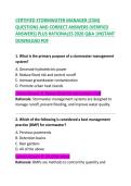 Certified Stormwater Manager &lpar;CSM&rpar; &ndash; Exam Preparation Questions & Correct Answers