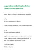 Argus Enterprise Certification Review exam with correct answers
