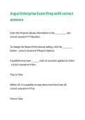 Argus Enterprise Exam Prep with correct answers