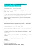 Anatomy and Physiology Exam 2 Questions and Answers&period;