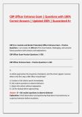 CBP Officer Entrance Exam &vert; Questions with 100&percnt; Correct Answers &vert; Updated 2025 &vert; Guaranteed A&plus;