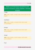 Math 110 Final Exam Questions and  Correct Answers&sol; Latest Update &sol; Already  Graded