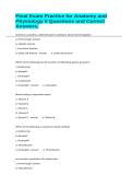 Final Exam Practice for Anatomy and Physiology II Questions and Correct Answers&period;