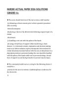 NUR280 ACTUAL PAPER 2026 SOLUTIONS GRADED A&plus;