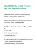 LSU ACCT 3222 Chp 12 & 13 - Final Exam Orig exam with correct answers