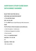 AUDIT EXAM 2 STUDY GUIDE EXAM WITH CORRECT ANSWERS 