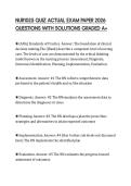 NUR1025 QUIZ ACTUAL EXAM PAPER 2026 QUESTIONS WITH SOLUTIONS GRADED A&plus;