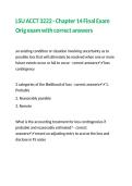 LSU ACCT 3222 - Chapter 14 Final Exam Orig exam with correct answers