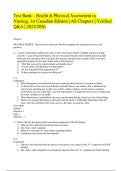 Test Bank &ndash; Health & Physical Assessment in Nursing&comma; 1st Canadian Edition &vert; All Chapters &vert; Verified Q&A &vert; 2025&sol;2026
