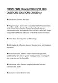 NUR1213 FINAL EXAM ACTUAL PAPER 2026 QUESTIONS SOLUTIONS GRADED A&plus;