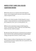 NUR1213 STUDY GUIDE 2026 SOLVED QUESTIONS REVIEW