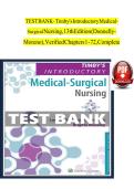 Timby's Introductory Medical-Surgical Nursing 13th Edition Moreno Test Bank Questions And Correct Answers 2025 All Chapters Available