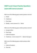 WSET Level 1 Exam Practice Questions exam with correct answers