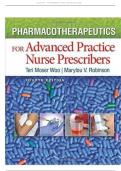 Test Bank for Pharmacotherapeutics For Advanced Practice Nurse Prescribers 4th Edition&comma; Kindle Edition by Teri Moser Woo ISBN&colon; 9780803638273&vert; Complete Guide A&plus;