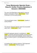 Texas Wastewater Operator Exam Bundle &vert; Class A&comma; B & C &vert; 2025&sol;2026
