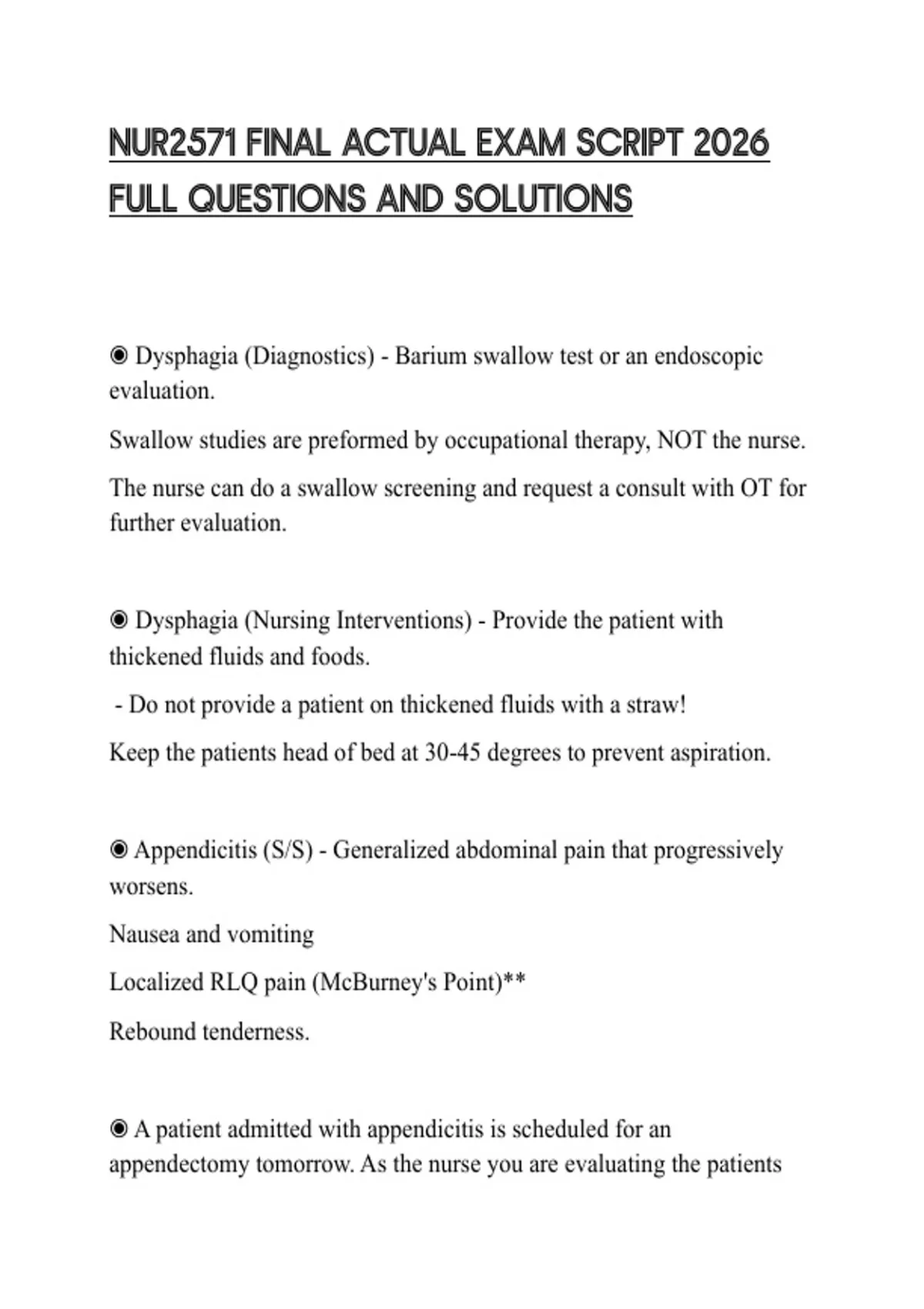 NUR2571 FINAL ACTUAL EXAM SCRIPT 2026 FULL QUESTIONS AND SOLUTIONS ...