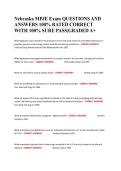 Nebraska MPJE Exam QUESTIONS AND ANSWERS 100&percnt; RATED CORRECT WITH 100&percnt; SURE PASS&vert;GRADED A&plus;