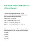 Texas Food Managers Certification Exam with correct answers 