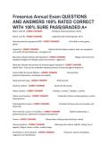 Fresenius Annual Exam QUESTIONS AND ANSWERS 100&percnt; RATED CORRECT WITH 100&percnt; SURE PASS&vert;GRADED A&plus;