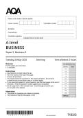 2025 AQA A-LEVEL Business 7132&sol;2 Paper 2 MERGED QUESTION PAPER & MARKSCHEME