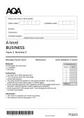 2025 AQA A-LEVEL Business 7132&sol;3 Paper 3 MERGED QUESTION PAPER & MARKSCHEME
