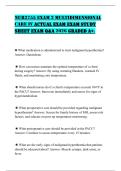 NUR2755 EXAM 2 MULTIDIMENSIONAL CARE IV ACTUAL EXAM EXAM STUDY SHEET EXAM Q&A 2026 GRADED A&plus;&period;