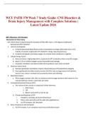 WCU PATH 370 Week 7 Study Guide&colon; CNS Disorders & Brain Injury Management with Complete Solutions &vert; Latest Update 2026