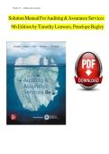 Solution Manual For Auditing and Assurance Services 9th Edition by Timothy Louwers&comma; Penelope Bagley&vert; Verified Chapter's 1 - 12 &vert; Complete