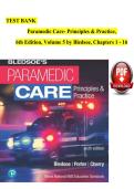 TEST BANK PARAMEDIC CARE&colon; PRINCIPLES & PRACTICE&comma; 5TH EDITION Volume 5 Special Considerations and Operations BLEDSOE