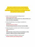 CALIFORNIA GREEN BUILDING PROFESSIONAL CERTIFICATION EXAM QUESTIONS AND CORRECT ANSWERS VERIFIED ANSWERS PLUS RATIONALES 2025-2026 INSTANT DOWNLOAD PDF