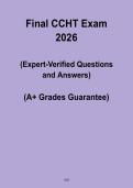 Final CCHT Exam 2026 &vert; Dialysis Technician Certification Test