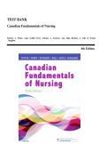 Test Bank For Canadian Fundamentals of Nursing 6th Edition By Patricia Potter&comma; Wendy Duggleby&comma; Patricia Stockert&comma; Barbara Astle&comma; Anne Perry&comma; Amy Hall 9781771721134 Chapter 1-48 Complete Guide &period;