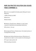 NURS 306 PRACTICE SOLUTION 2026 SOLVED ITEMS CONFIRMED A&plus;