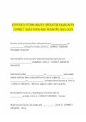 CERTIFIED STORM WATER OPERATOR EXAM WITH CORRECT QUESTIONS AND ANSWERS 2025-2026