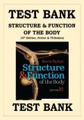 Test Bank - Structure and Function Of The Body 16th Edition Author&colon;Kevin T&period; Patton&comma;Thompson&comma;Williamson All Chapters&lbrack;1-22&rsqb; With Verified Questions And Answers 100&percnt;Complete A&plus; Guide Newest Version