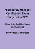 Food Safety Manager Certification Exam 2026 &vert; Study Guide
